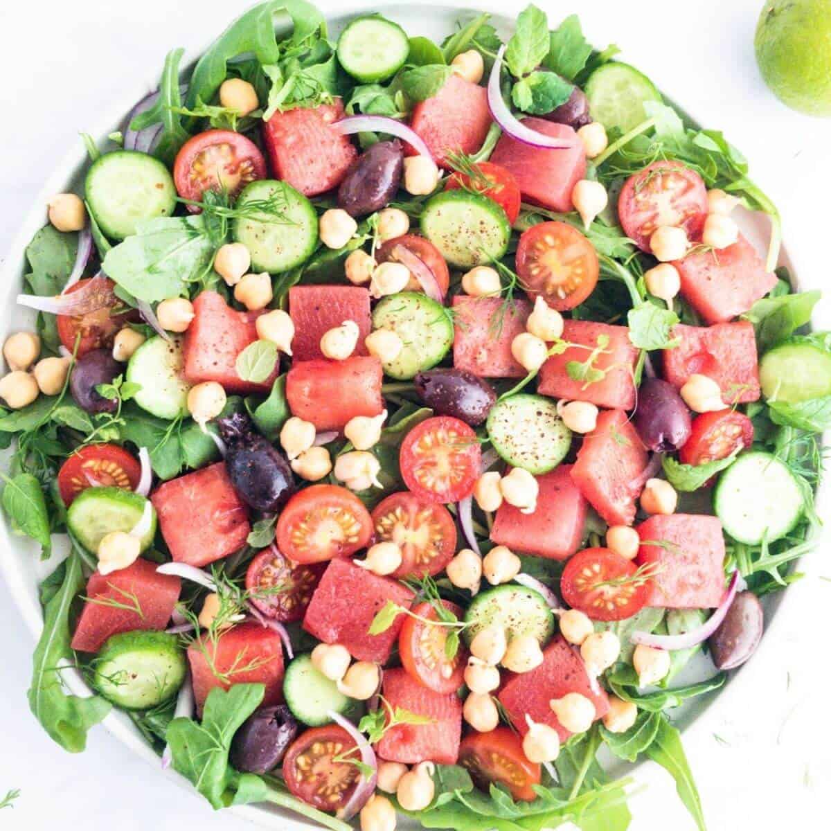 Watermelon chickpea salad-image