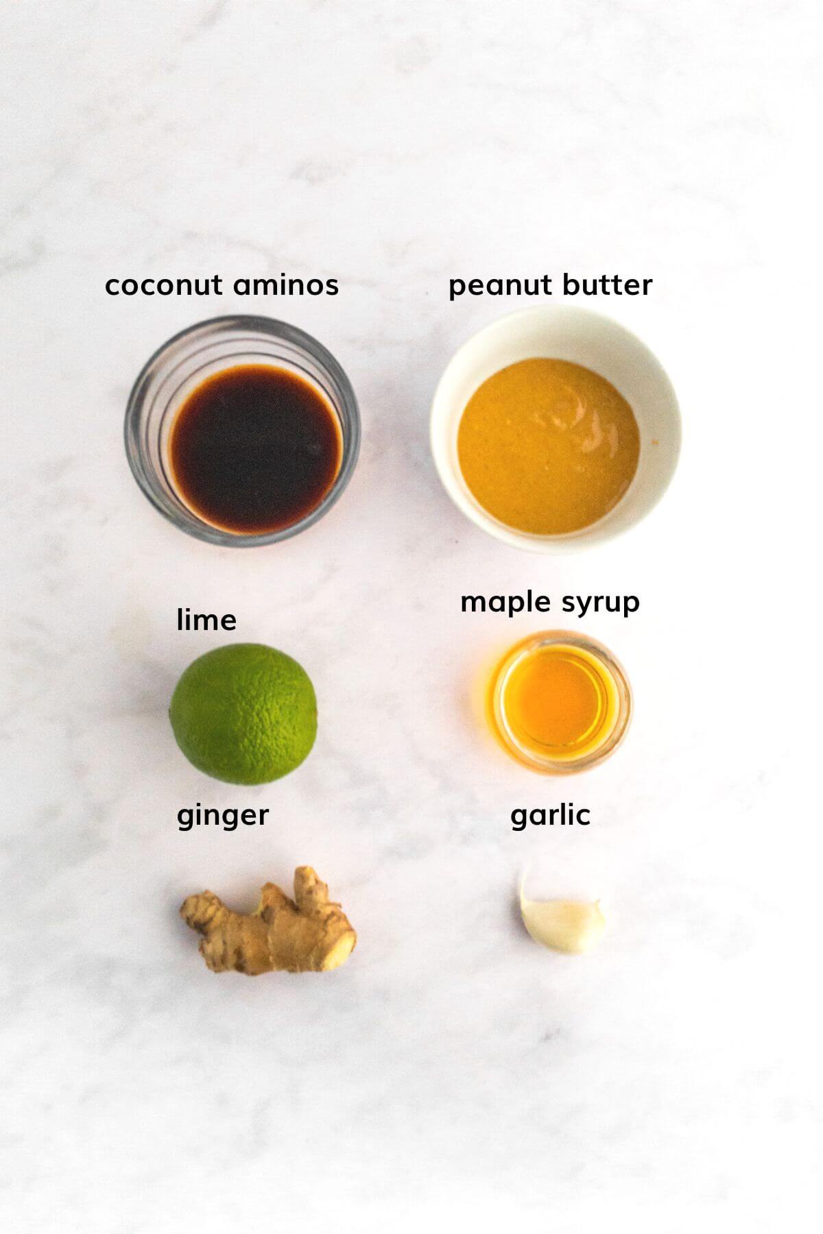 Peanut salad dressing recipe ingredients.