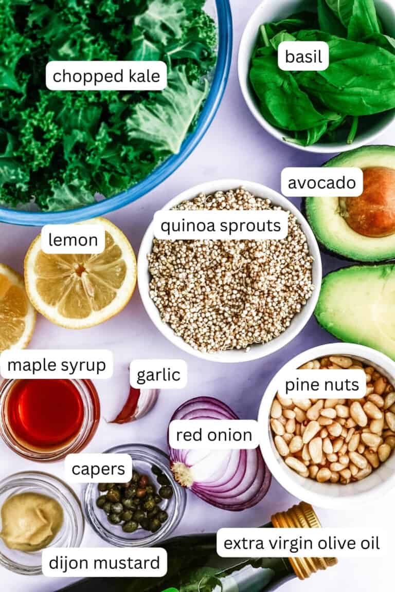 View of Kale and Quinoa Sprout Salad - flourishingkitchen.com